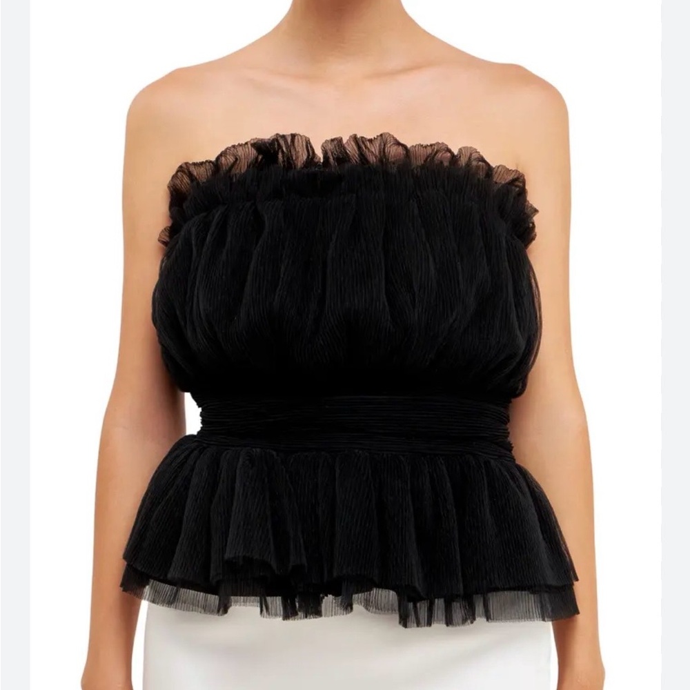 Endless Rose strapless tulle peplum top